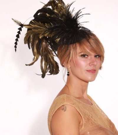 Gold curled quill floating fascinator headband headpiece choose any colour quills and headband