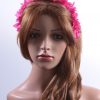 Hot Pink organza flower diamante trim headband fascinator hat suitable for a ladies day out or day at the races or wedding