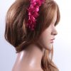 Hot Pink organza flower diamante trim headband fascinator hat suitable for a ladies day out or day at the races or wedding