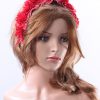 Vintage Red lace 3D flower headband Headpiece Fascinator Hat suitable for a wedding, bridal or ladies day at the races