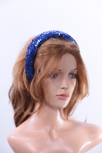 Royal Blue Sequin Padded headband Headpiece Fascinator Hat suitable for a wedding, party, or a ladies day at the races