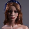 Royal Blue Sequin Padded headband Headpiece Fascinator Hat suitable for a wedding, party, or a ladies day at the races