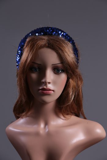 Royal Blue Sequin Padded headband Headpiece Fascinator Hat suitable for a wedding, party, or a ladies day at the races