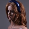 Royal Blue Sequin Padded headband Headpiece Fascinator Hat suitable for a wedding, party, or a ladies day at the races