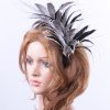 black and pale grey feather mount headband suitable for a wedding or ladies day at the races