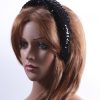 Black Sequin Padded headband Headpiece Fascinator Hat suitable for a wedding, party, or a ladies day at the races