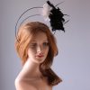 black and ivory flower double black halo crown Fascinator hat