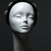 Black Rhinestone Diamante Velvet Padded crown fascinator headband