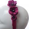 deep hot pink padded satin headband with metal flower beads headband fascinator hat