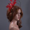 gold double halo crown with red feather tree