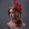 gold double halo crown with red feather tree