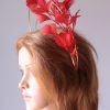 gold double halo crown with red feather tree