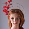 gold double halo crown with red feather tree