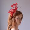 gold double halo crown with red feather tree