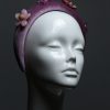 lilac dusky padded velvet headband flower beads