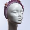 lilac dusky padded velvet headband flower beads