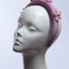 lilac dusky padded velvet headband flower beads