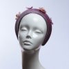 lilac dusky padded velvet headband flower beads