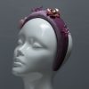 lilac dusky padded velvet headband flower beads