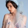 Baby Blue Tulle pleated headband crown fascinator hat headband