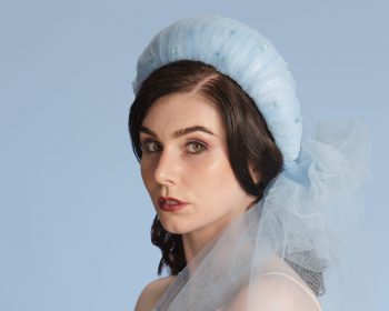 Baby Blue Tulle pleated headband crown fascinator hat headband