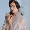 Baby Blue Tulle pleated headband crown fascinator hat headband