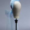 baby blue tulle halo crown with bow fascinator hat