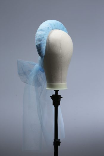 baby blue tulle halo crown with bow fascinator hat