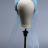 baby blue tulle halo crown with bow fascinator hat