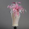 Lipstick Oyster Candy Baby pink silver pewter Raspberry fascinator hat