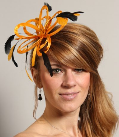 Yellow and Black Small Fascinator Now on Sale!