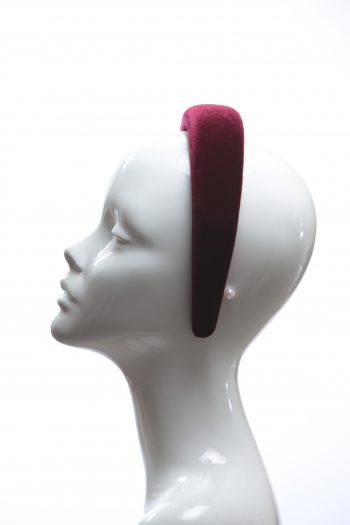 Burgundy Wine Padded Velvet Headband Wedding Fascinator hat
