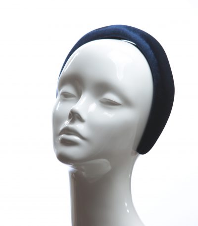 Navy Blue Velvet Headband Wedding Fascinator hat