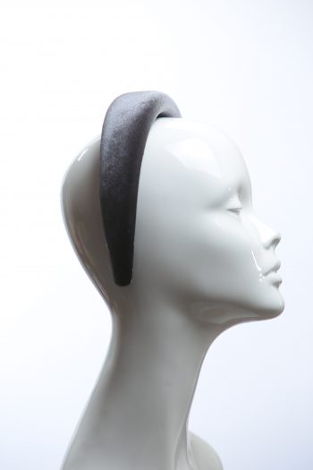 Pewter Grey Velvet Headband Wedding Fascinator hat
