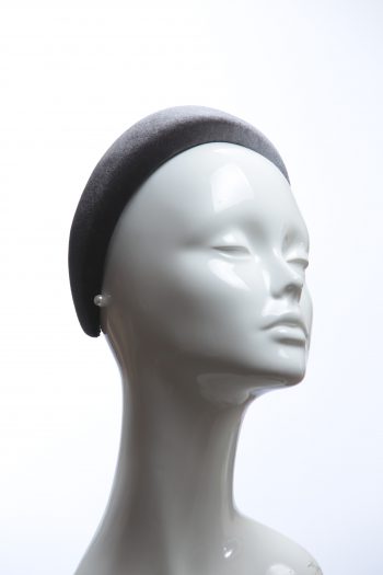 Pewter Grey Velvet Headband Wedding Fascinator hat