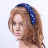 Royal Blue Sequin Padded headband Headpiece Fascinator Hat suitable for a wedding, party, or a ladies day at the races