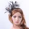 black and pale grey feather mount headband suitable for a wedding or ladies day at the races