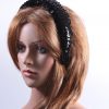 Black Sequin Padded headband Headpiece Fascinator Hat suitable for a wedding, party, or a ladies day at the races