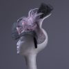 pewter grey baby pink sinimay and loops on headband suitable for a ladies day at the races or wedding
