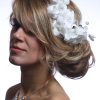 White wired flower headpiece with pearls