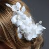 White wired flower headpiece with pearls