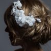 White wired flower headpiece with pearls