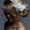 White wired flower headpiece with pearls