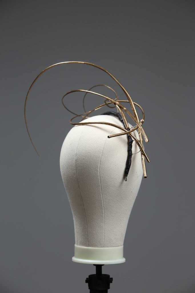 Gold curled quill floating fascinator headband hat - Maighread Stuart ...