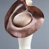 Taupe Nude and Mink Sinimay Saucer set on a button pillbox fascinator hat