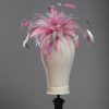 Lipstick Oyster Candy Baby pink silver pewter Raspberry fascinator hat